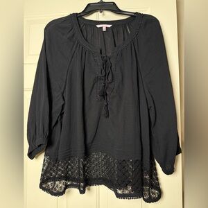 Victoria’s Secret Women’s Black Detailed Blouse Top